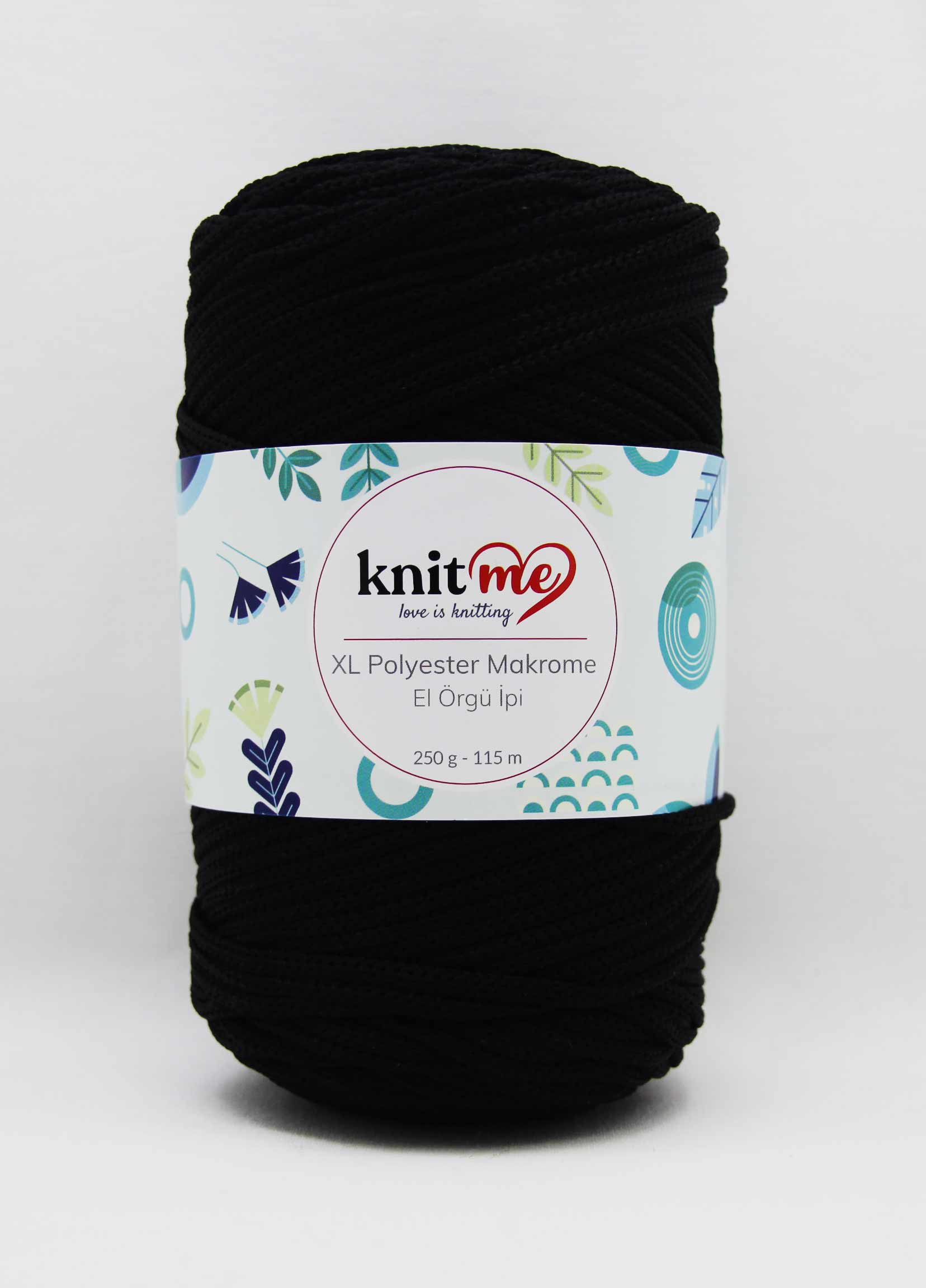 Knit Me 1640 Siyah Xl Polyester Makrome 250 Gr